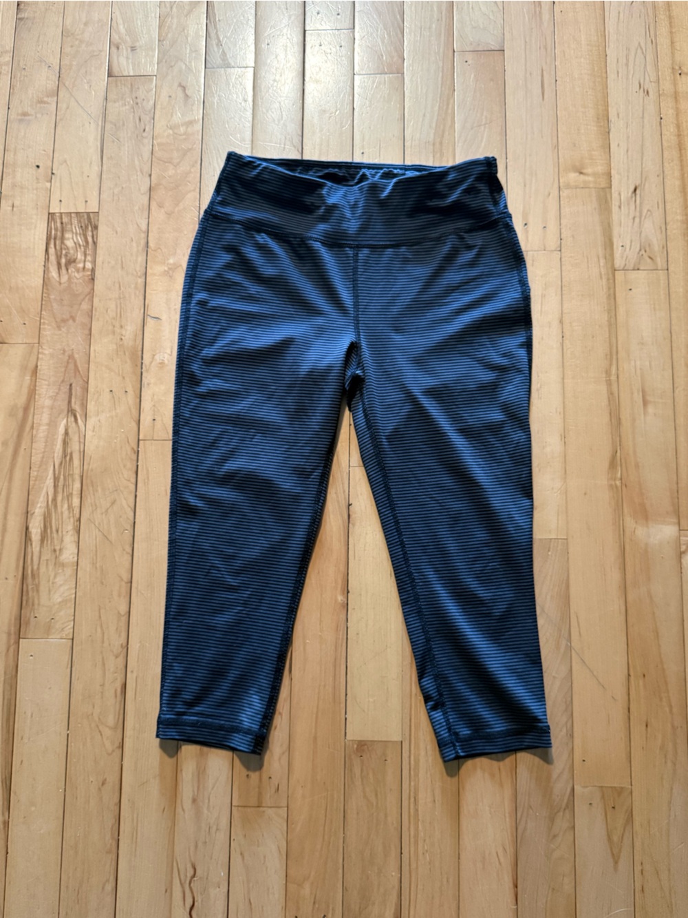Danskin Black and Gray Striped Workout Leggings